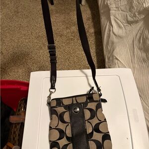 Coach Black and Tan Crossbody Bag